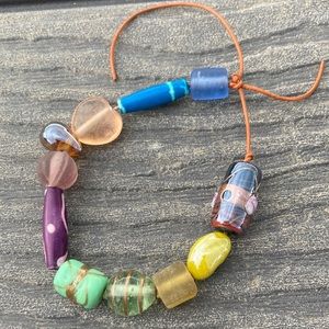 Handmade Glass Bead Bracelet multicolored